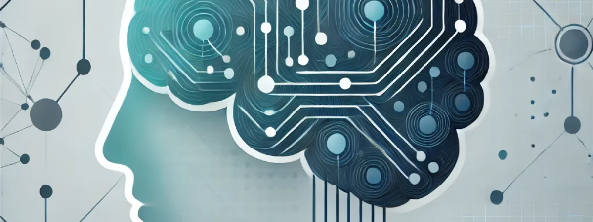 DALL·E 2025-06-18 12.21.21 - A modern, abstract image depicting a stylized human brain with interconnected nodes and neural pathways. The design uses cool tones like blue and teal